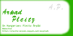 arpad pleitz business card